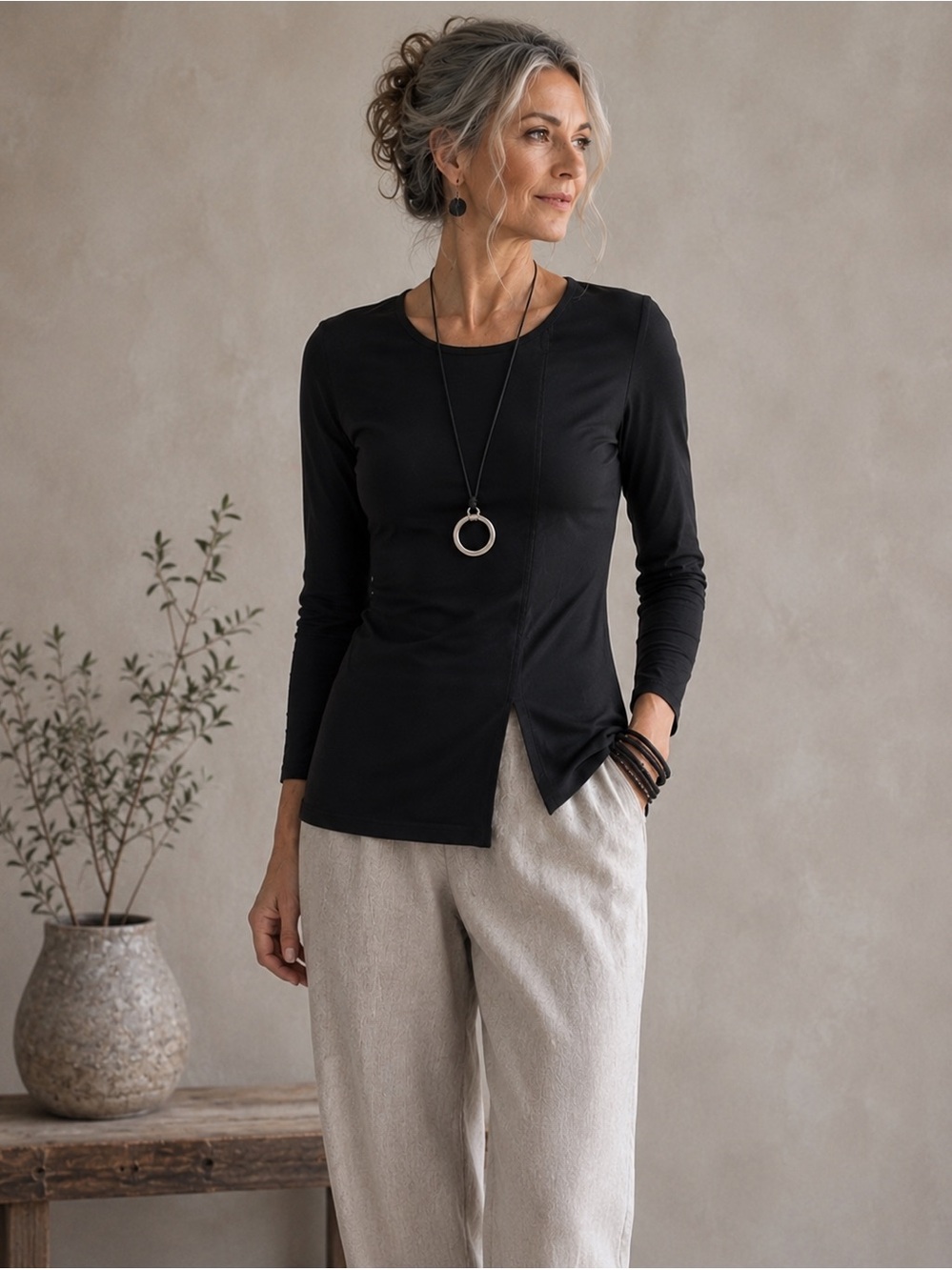 Layers Roma 100% Cotton Asymmetrical Lagenlook Art to Wear Top Made in Italy
